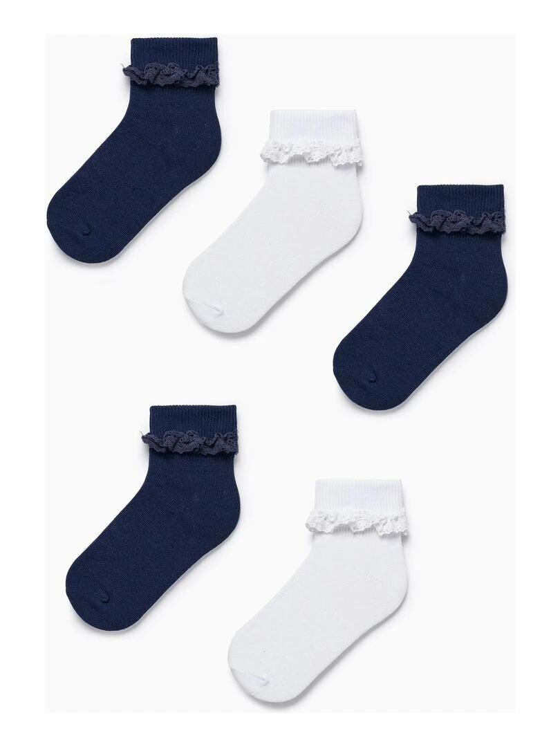 Lot 5 Paires de Chaussettes avec Dentelle Fille ESSENTIALS LINE Multicolore