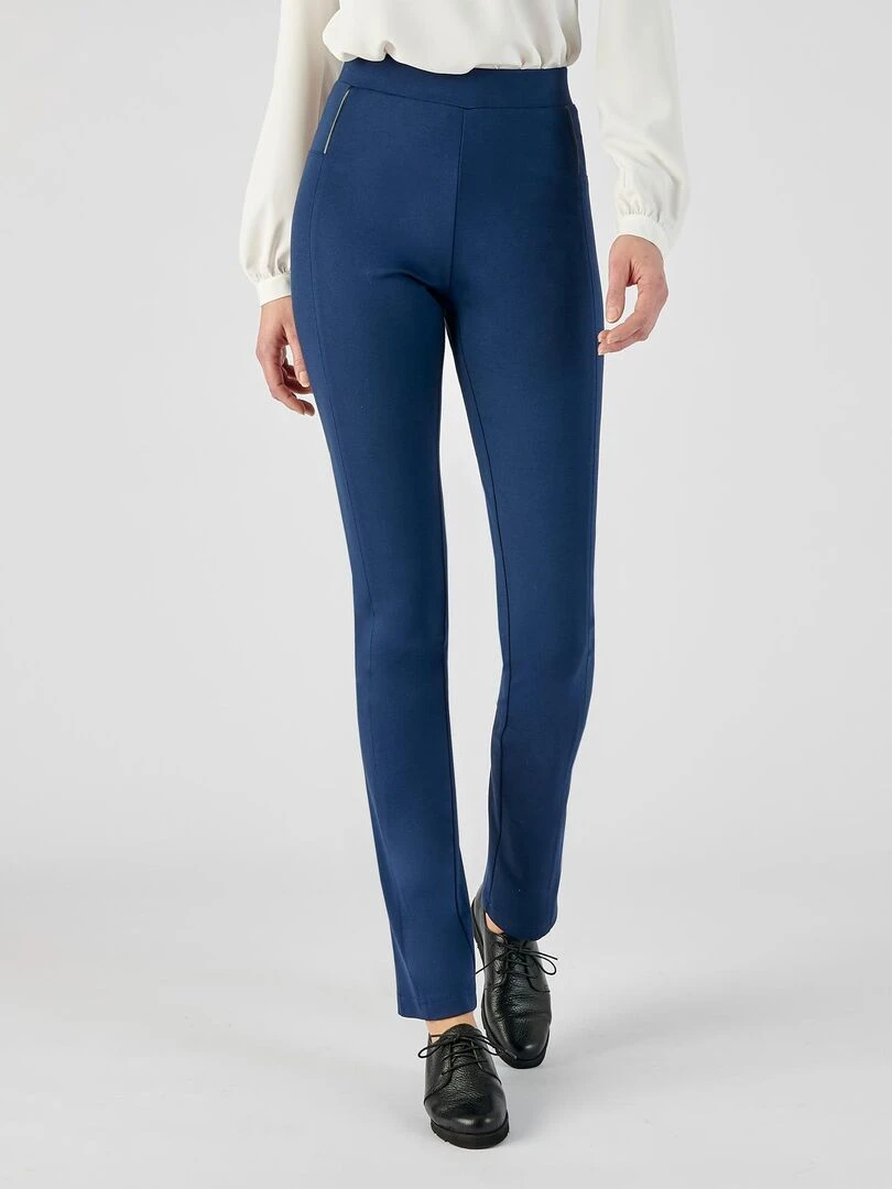 Pantalon maille milano enfilable Damart Bleu marine