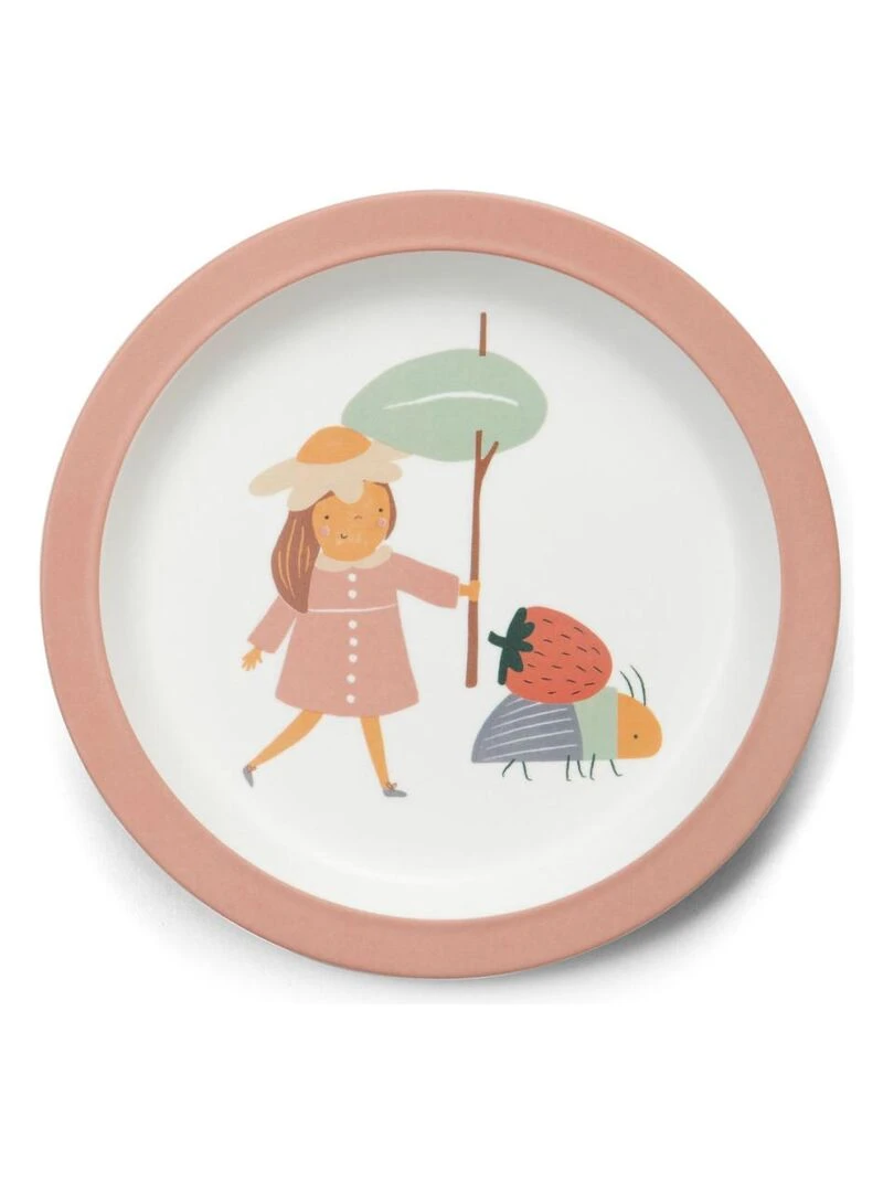 Assiette mélamine Pixie Land Sebra Rose