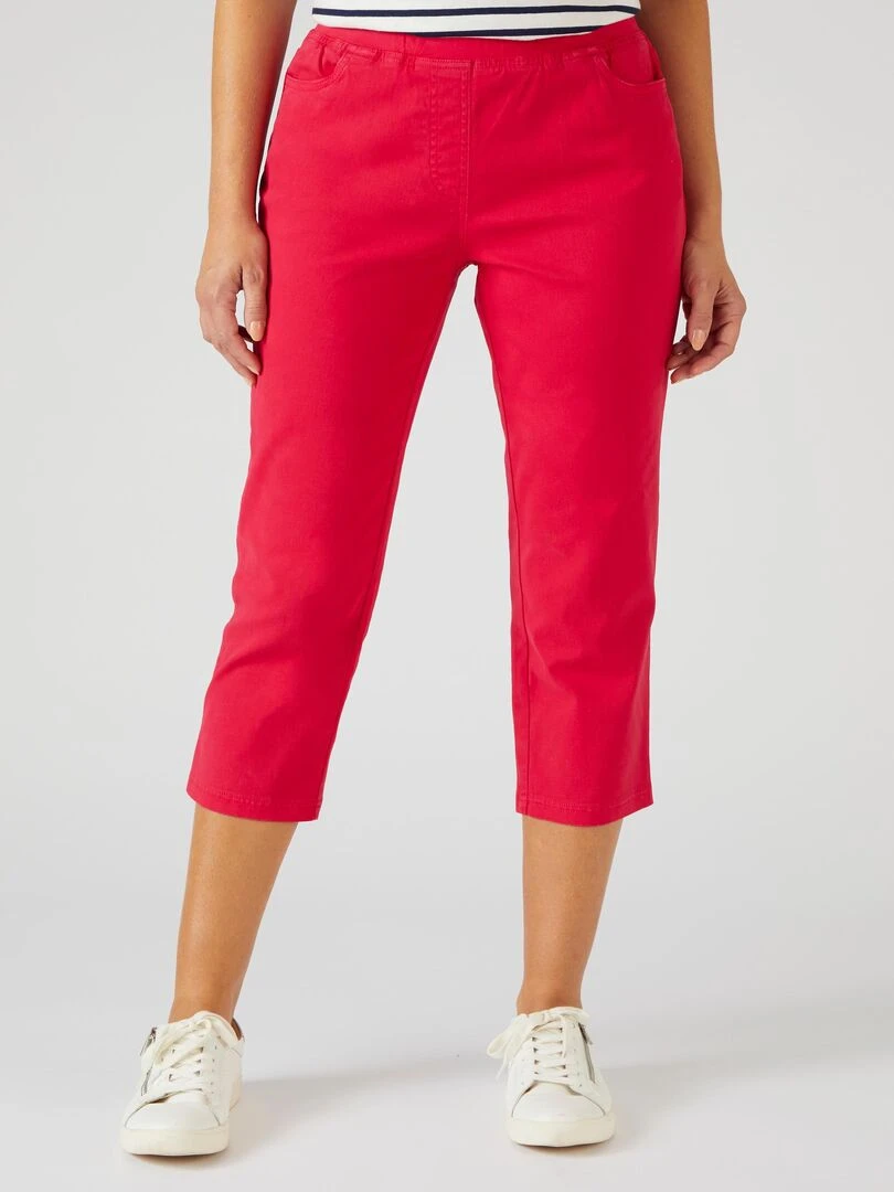 Pantacourt gabardine extensible Damart Magenta