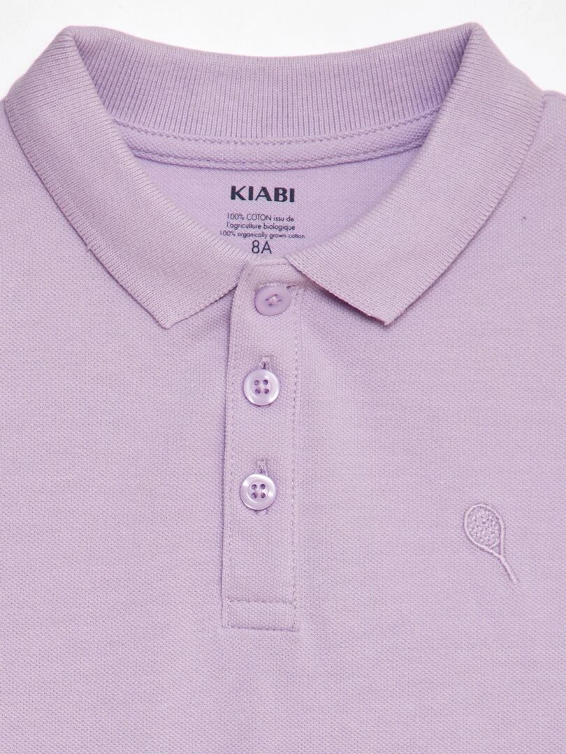 Polo en piqué de coton Violet