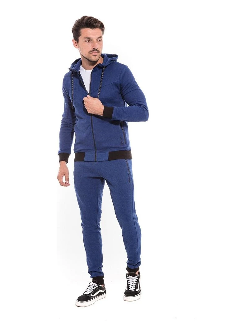 Sweat zippé capuche WEWAK   Bleu roi