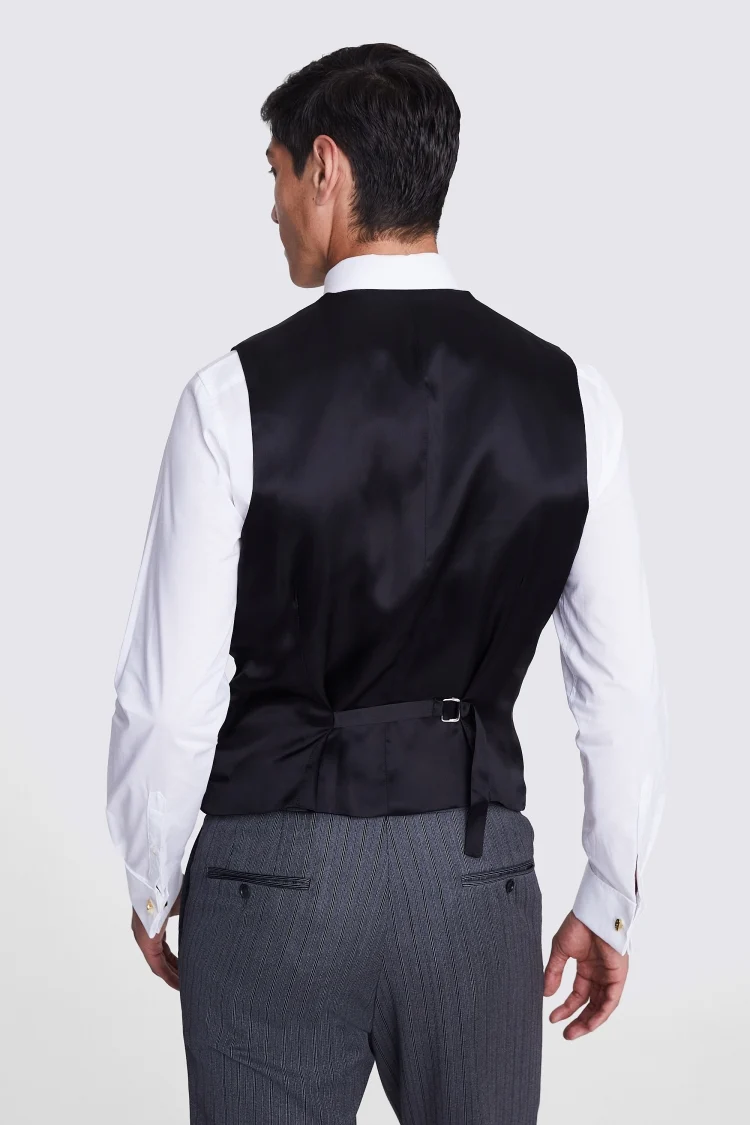 Tailored Fit Grey Sharkskin Morning Waistcoat   Buy Online at Moss