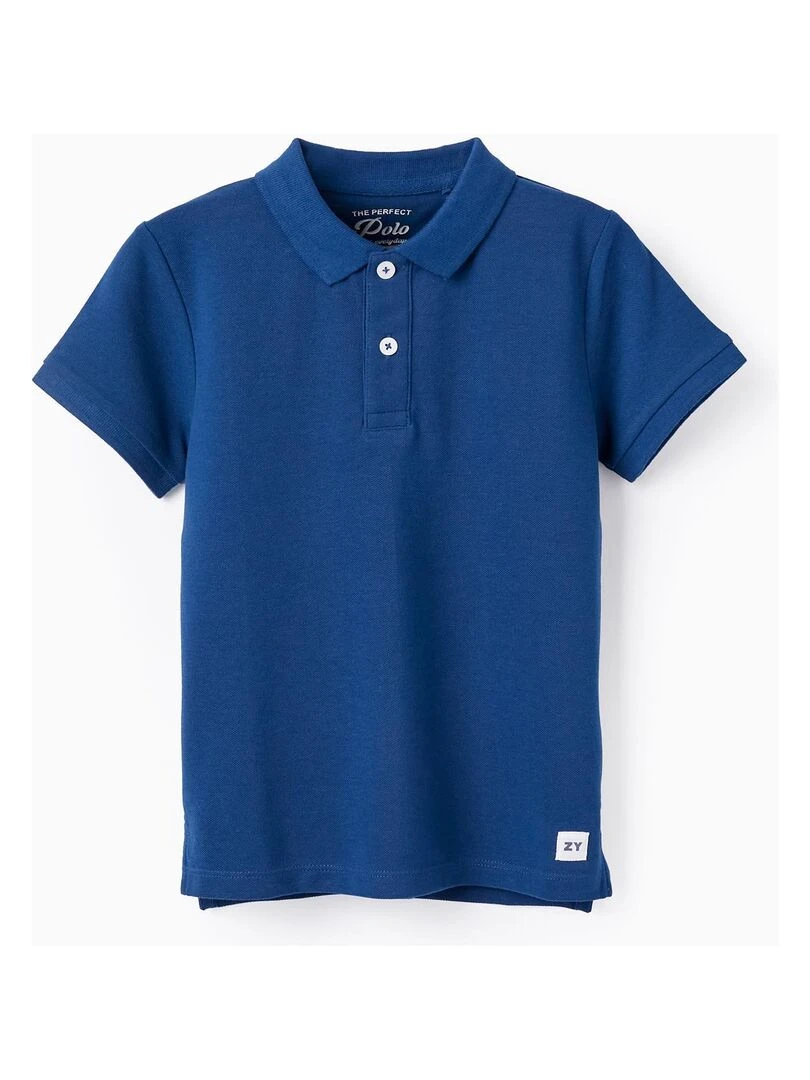 Polo en Coton pour Garçon manches courtes Bleu foncé
