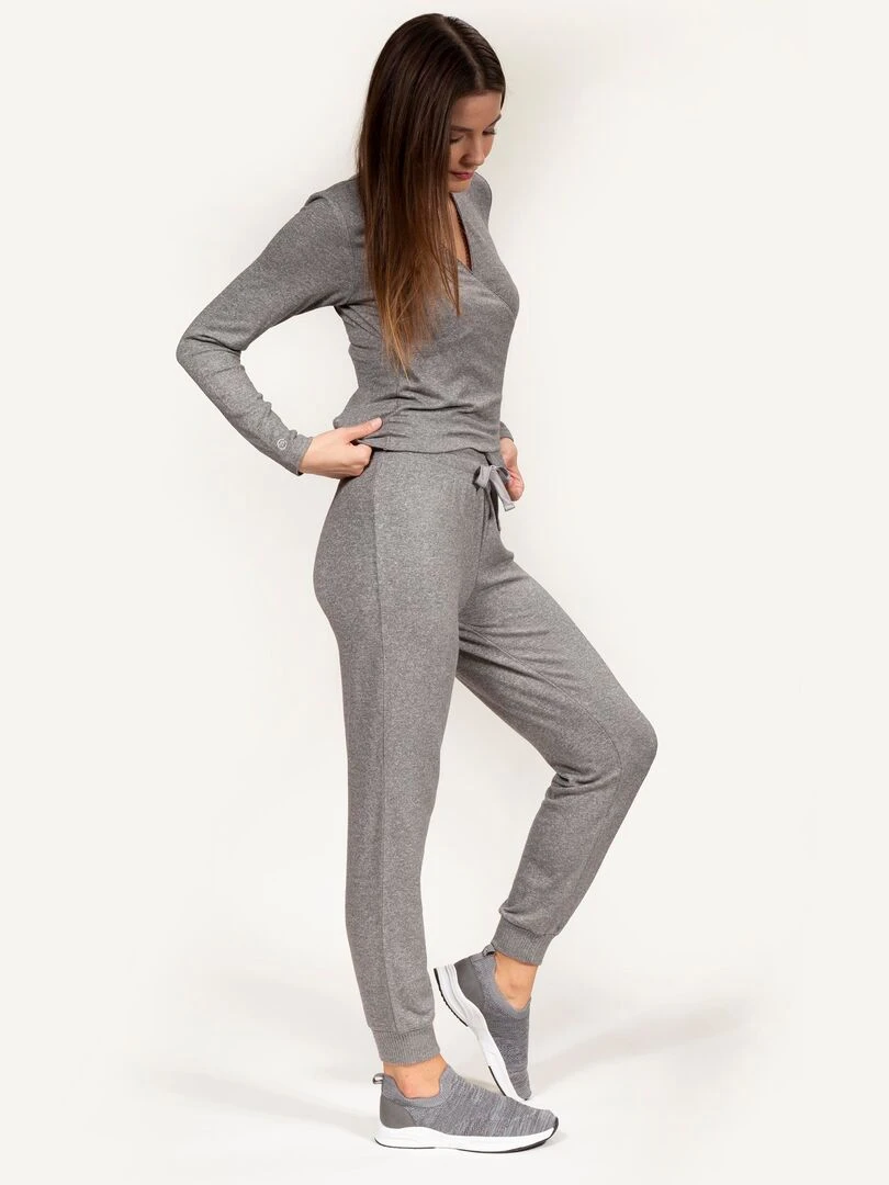 Pantalon jogger Femme Gris chiné   Gris