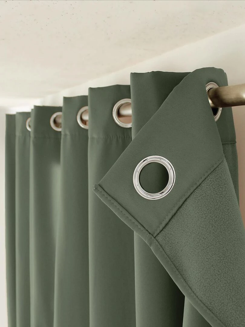 Rideau thermique en microfibre doublée Vert
