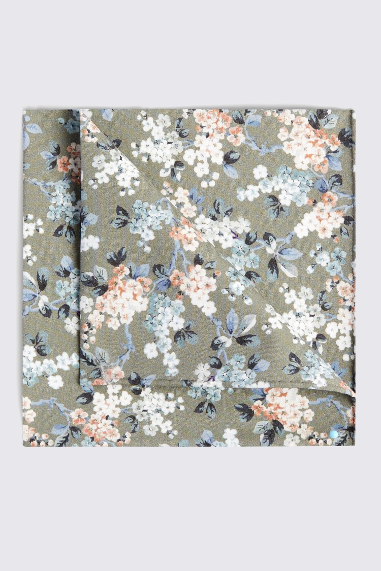 Sage Ditsy Floral Pocket Square Made With Liberty Fabric Buy Online at Moss