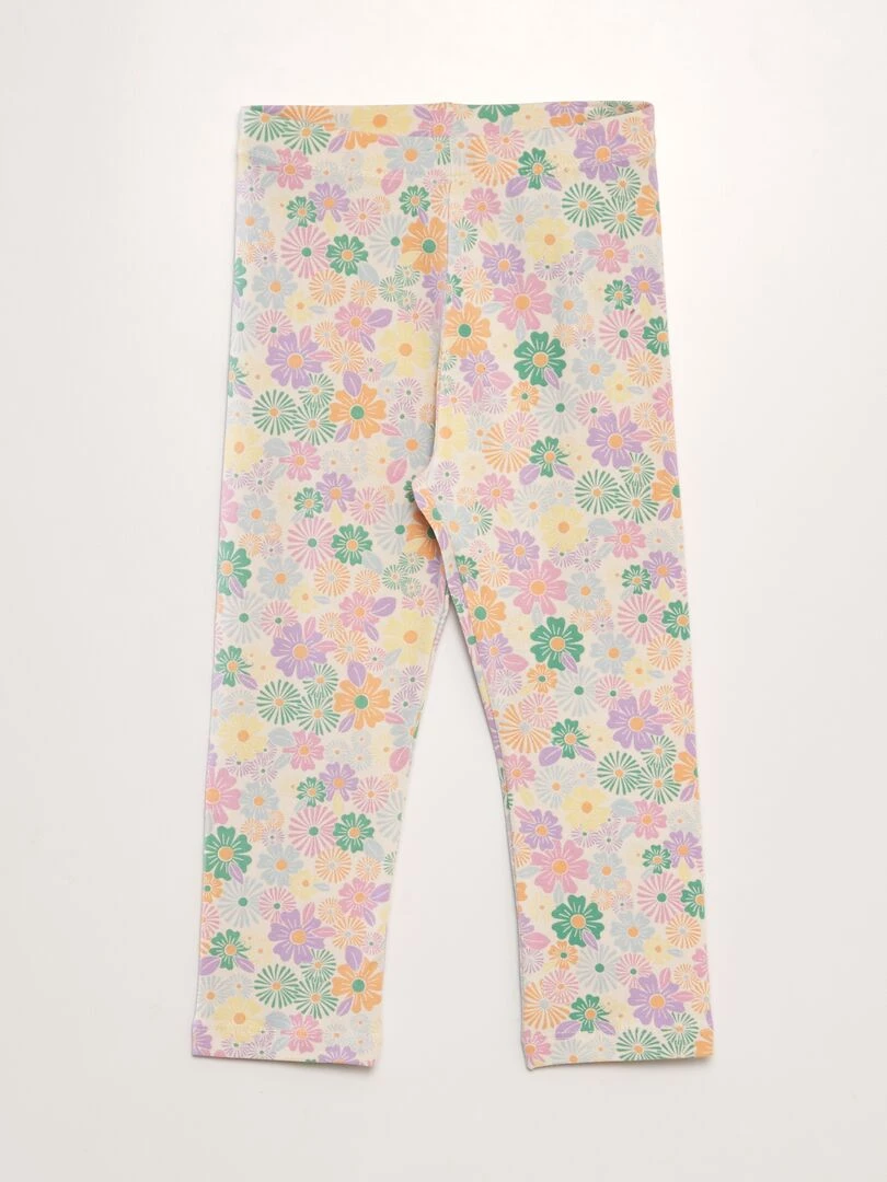 Legging 3/4 à taille élastiquée Blanc