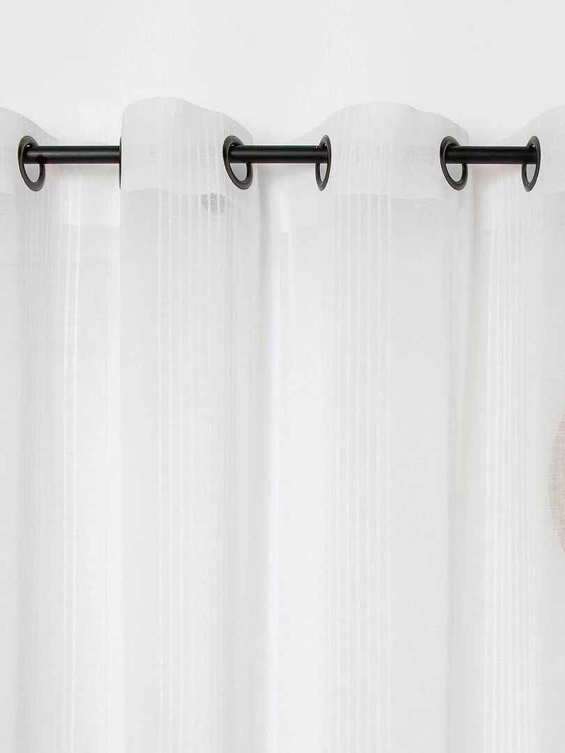 Voilage à rayures Antibes   Blanc