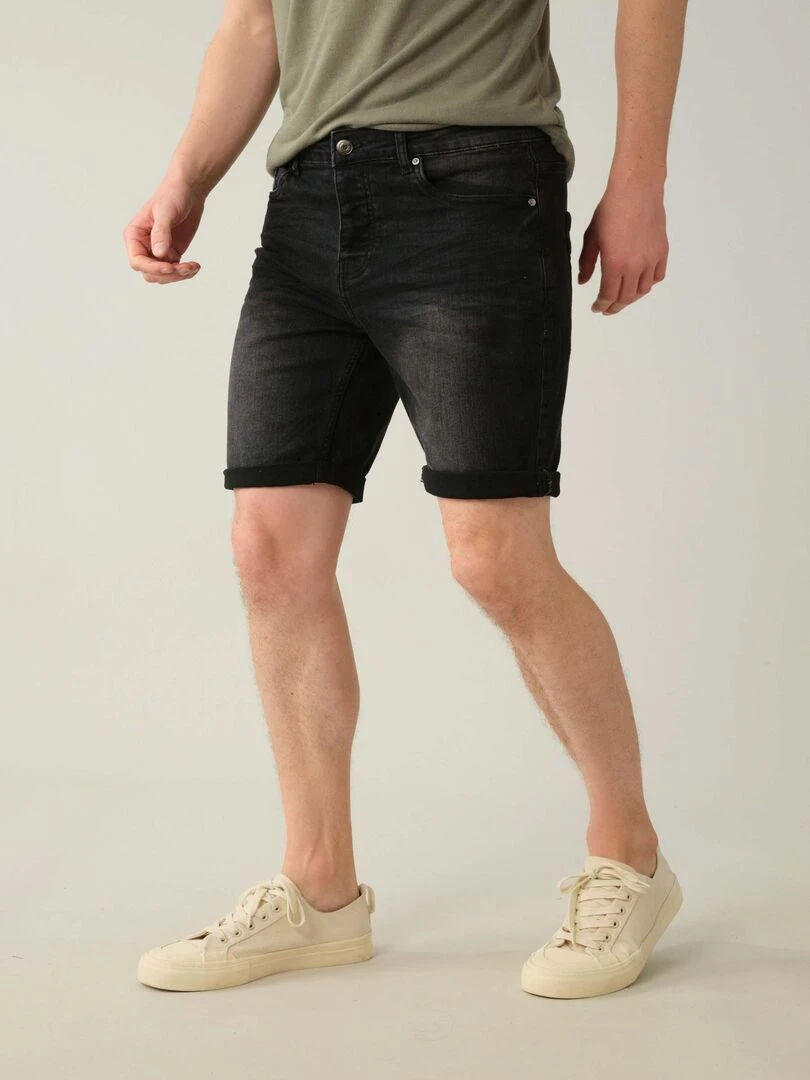 Bermuda longueur genou pour homme 'Deeluxe'   Noir Gris