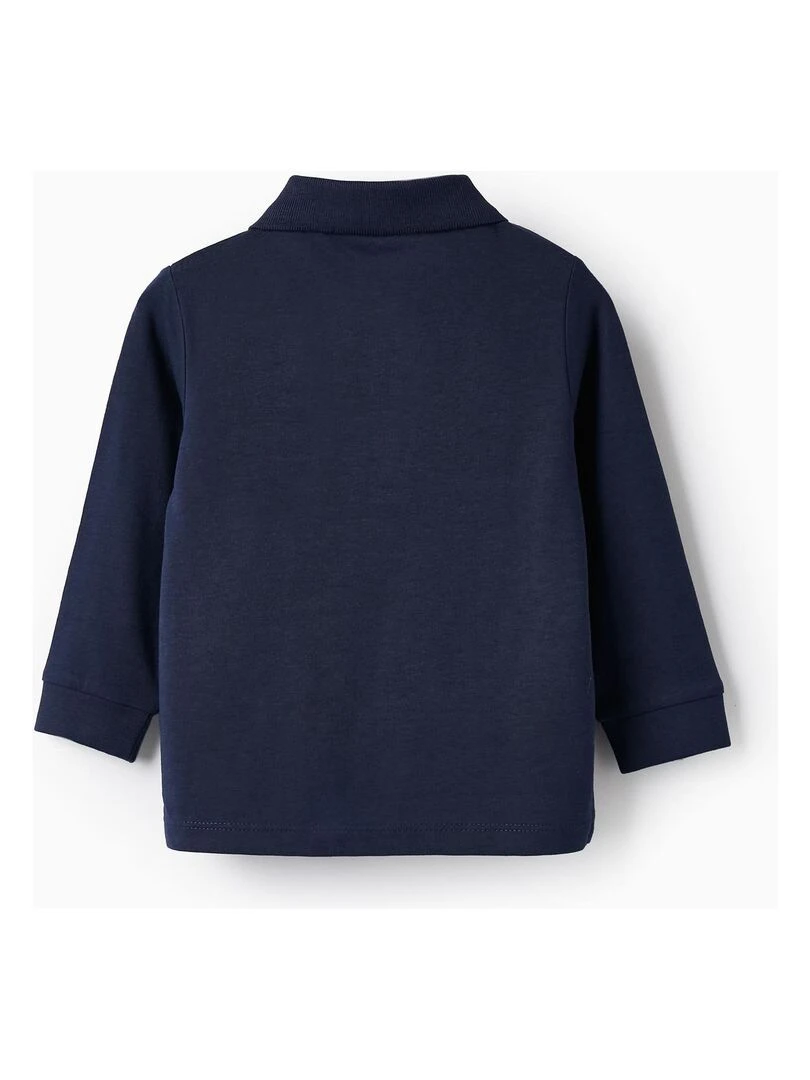 Polo à manches longues en coton pour bébé garçon manches longues ROYALS OFF DUTY Bleu foncé