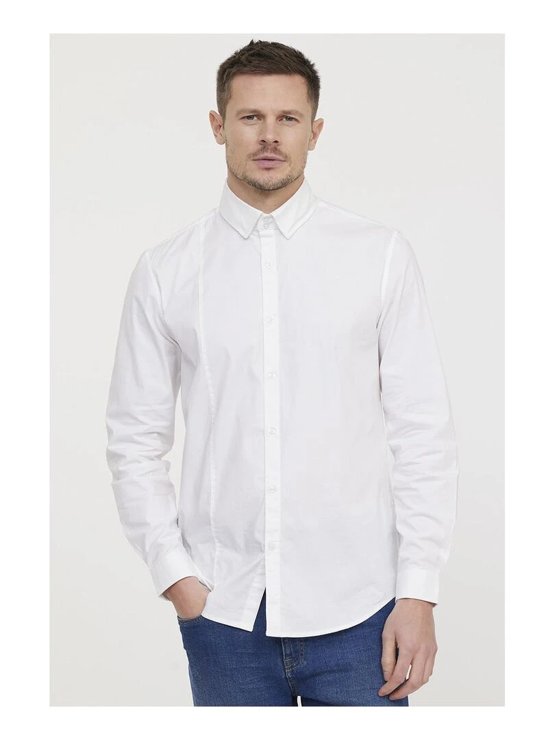 Lee Cooper Chemise manches longues coton slim DOKITO Blanc