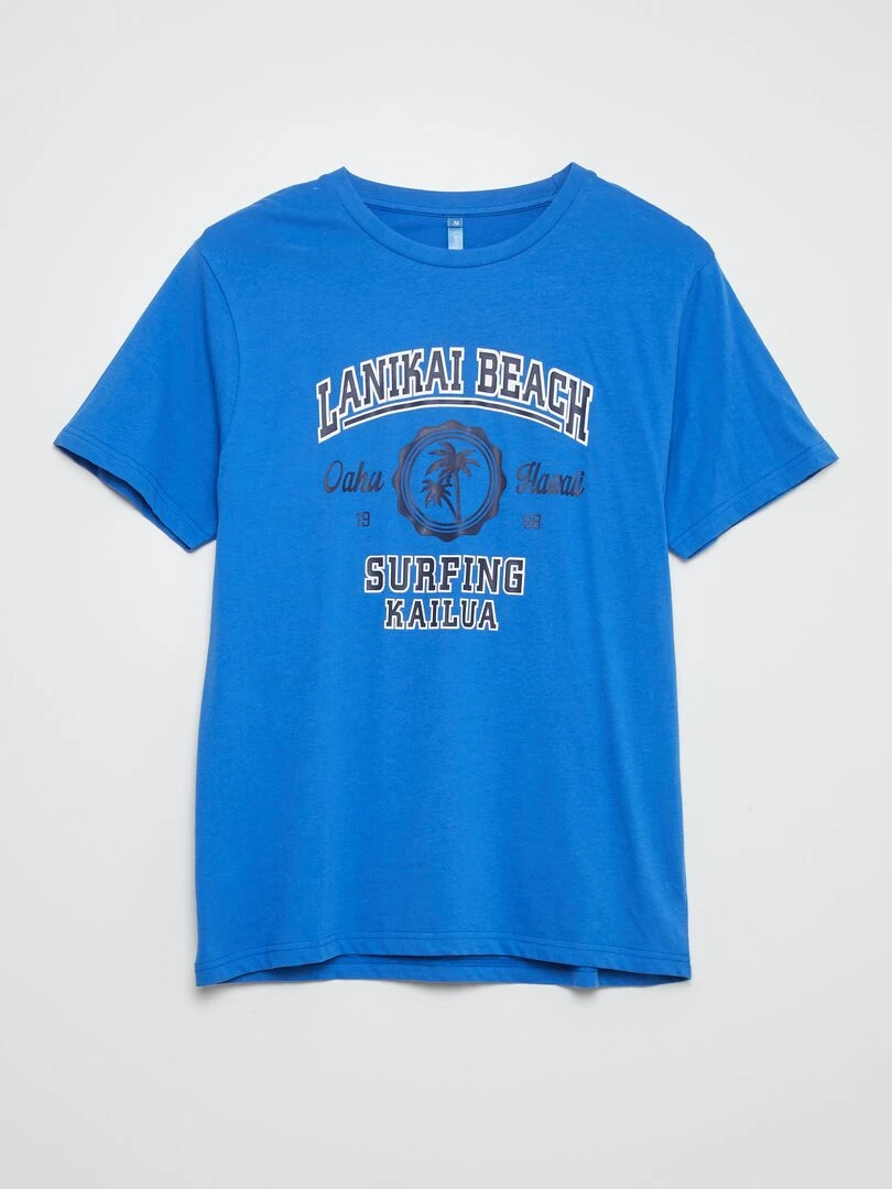 Ensemble pyjama court short + t shirt   2 pièces   Bleu