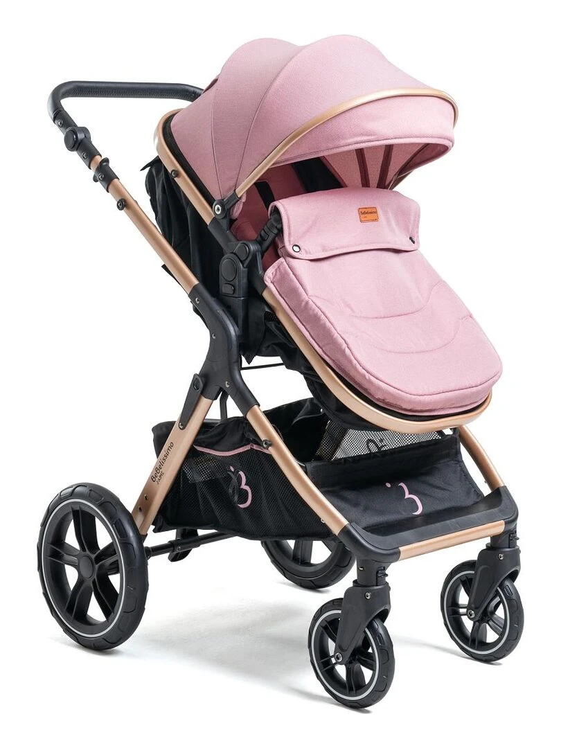 Poussette combinée trio 3 en 1   siège auto 0m – nacelle –  jusqu’à 22kg    rose   Premium   Rose