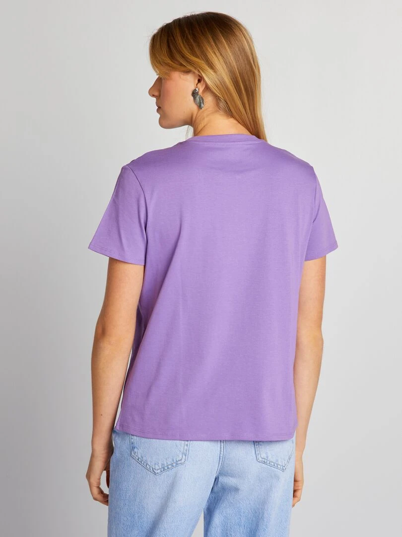 T shirt en jersey imprimé Violet