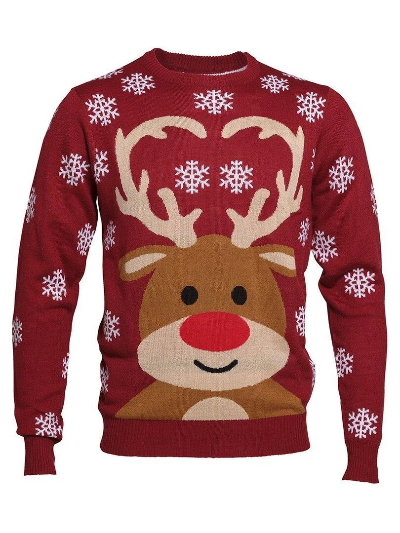 Pull de Noël "Renne trop mimi" junior Taille enfant Rouge