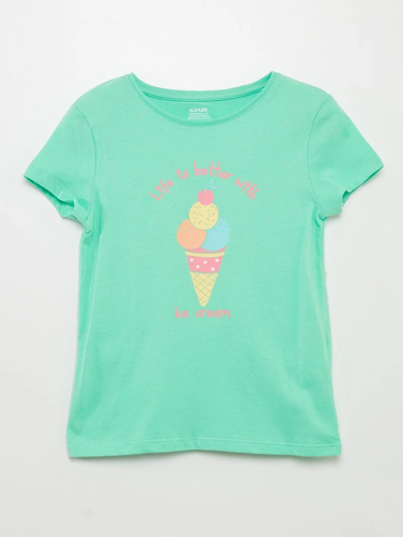 Lot de 2 tee shirts à message Bleu/vert
