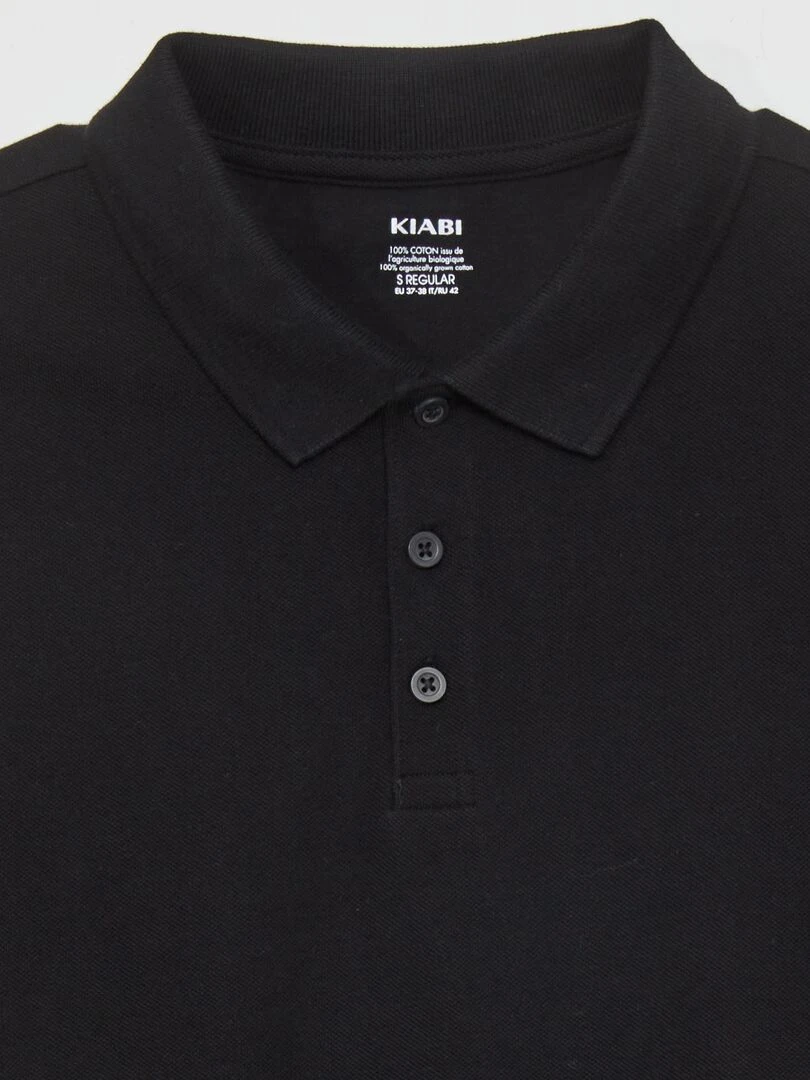 Polo en piqué de coton   noir