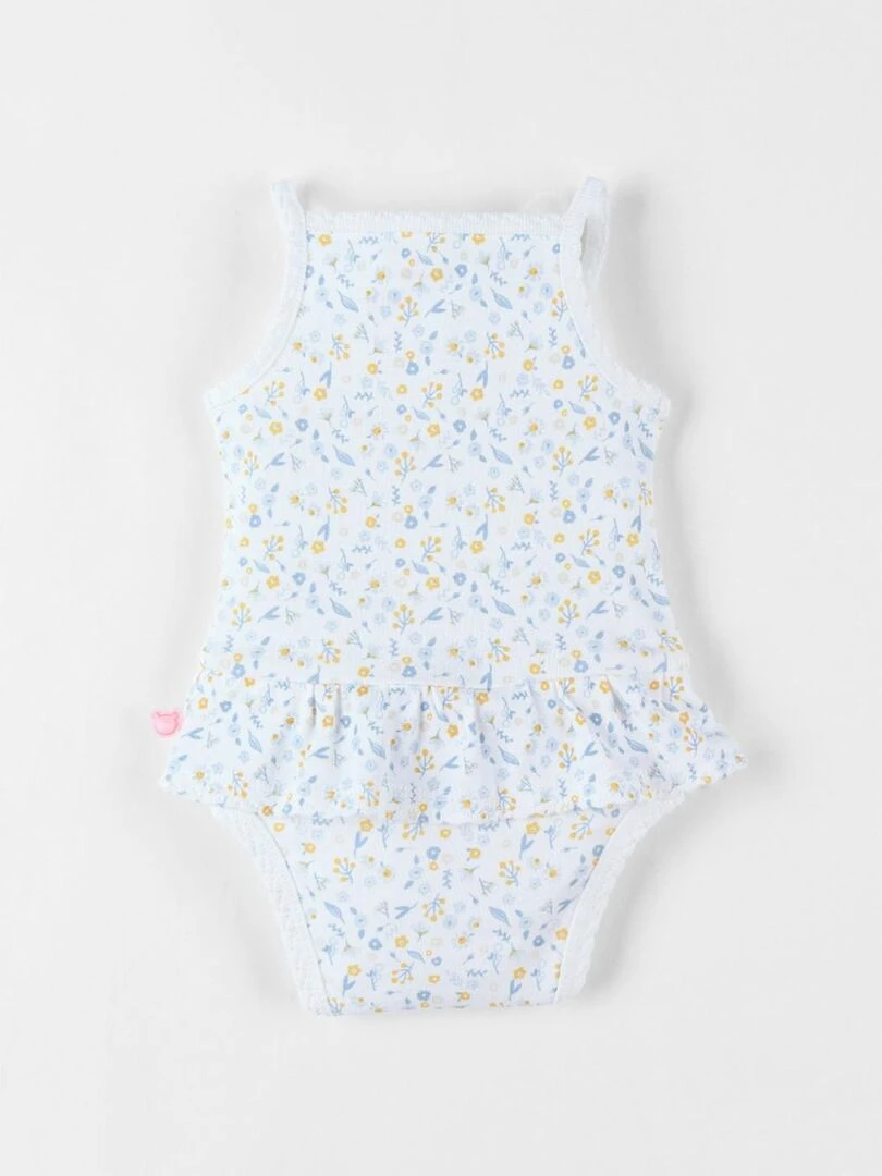 Body jupette imprimé fleuri sans manches éru Noukie's Blanc