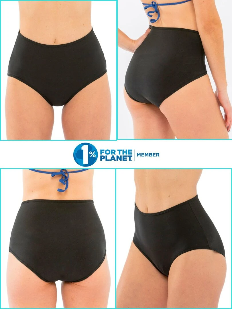 Bas de maillot de bain Menstruel taille haute   Flux Moyen    Naya   Noir