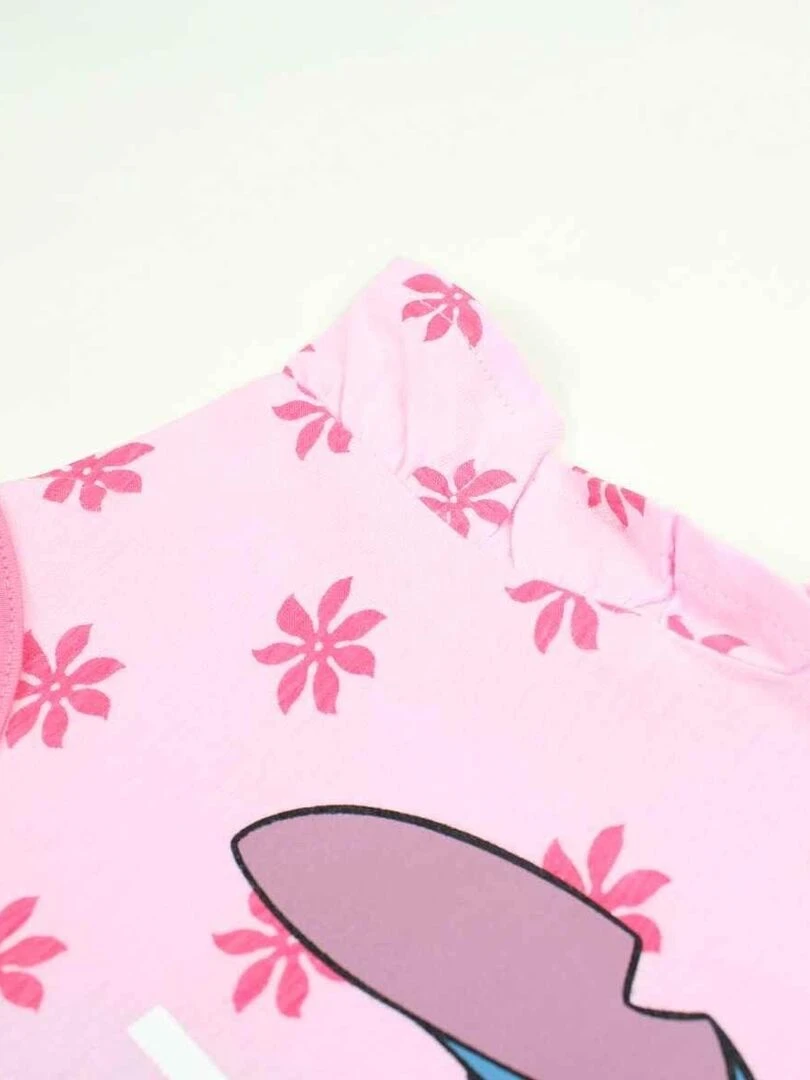 Disney Robe fille imprimé Lilo Et Stitch en coton Rose