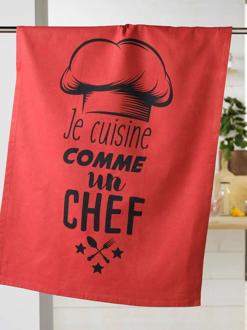 Torchon Comme un Chef Rouge