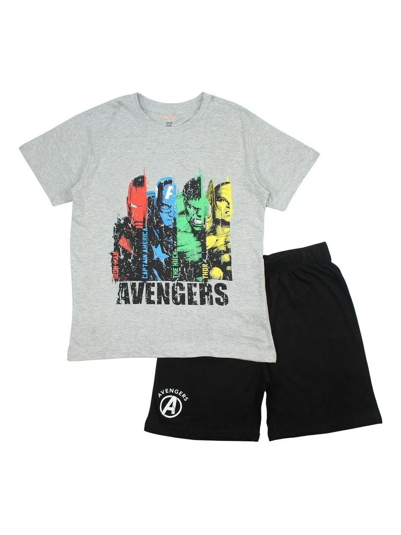 Avengers Ensemble T shirt short garçon Imprimé Avengers Gris