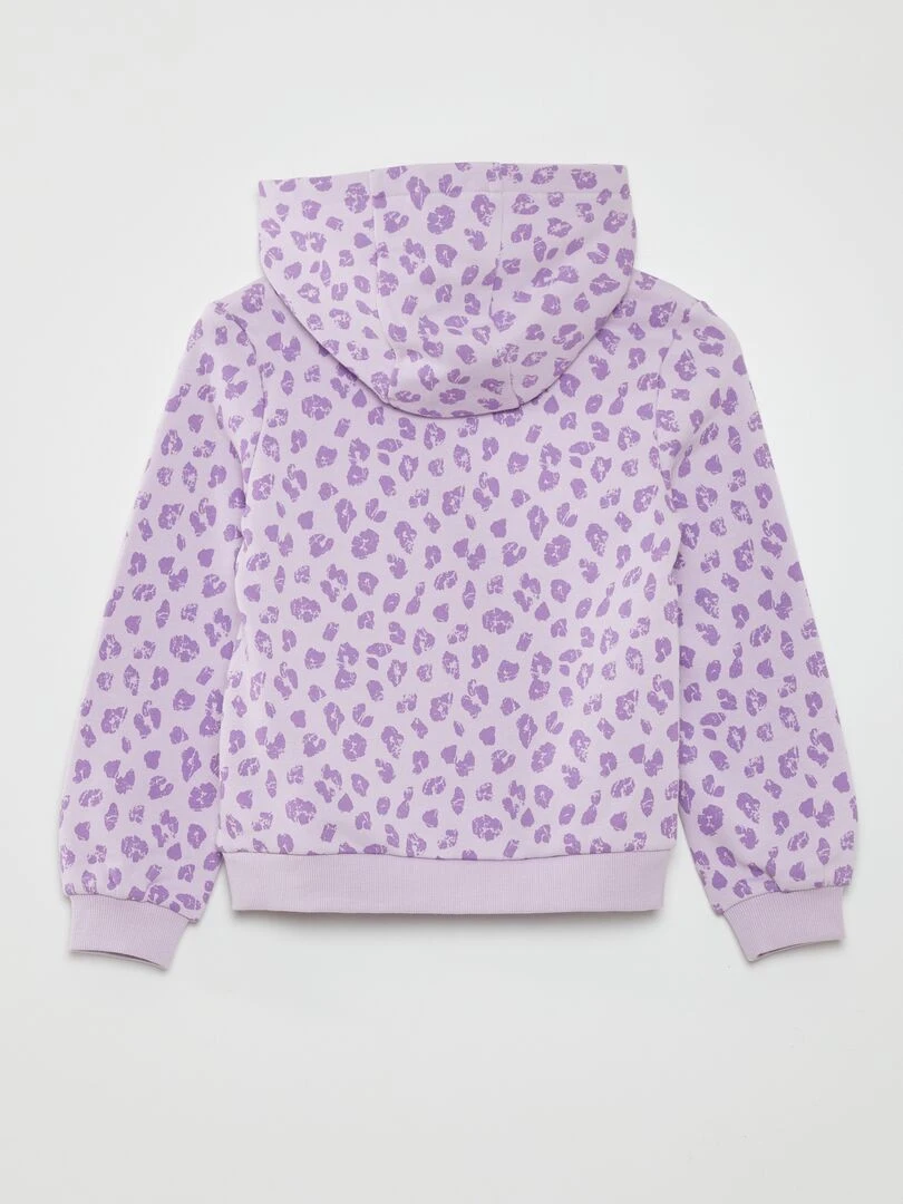 Sweat à capuche motif léopard   Violet