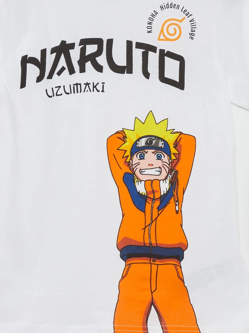 T shirt 'Naruto' manches courtes blanc
