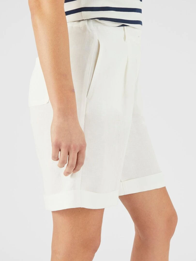 Bermuda mélange lin Climatyl   Damart   Blanc