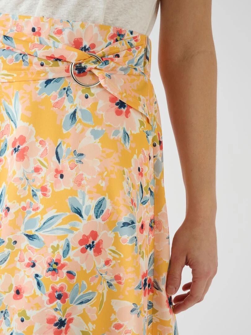 Jupe ceinture à boucle Damart Jaune