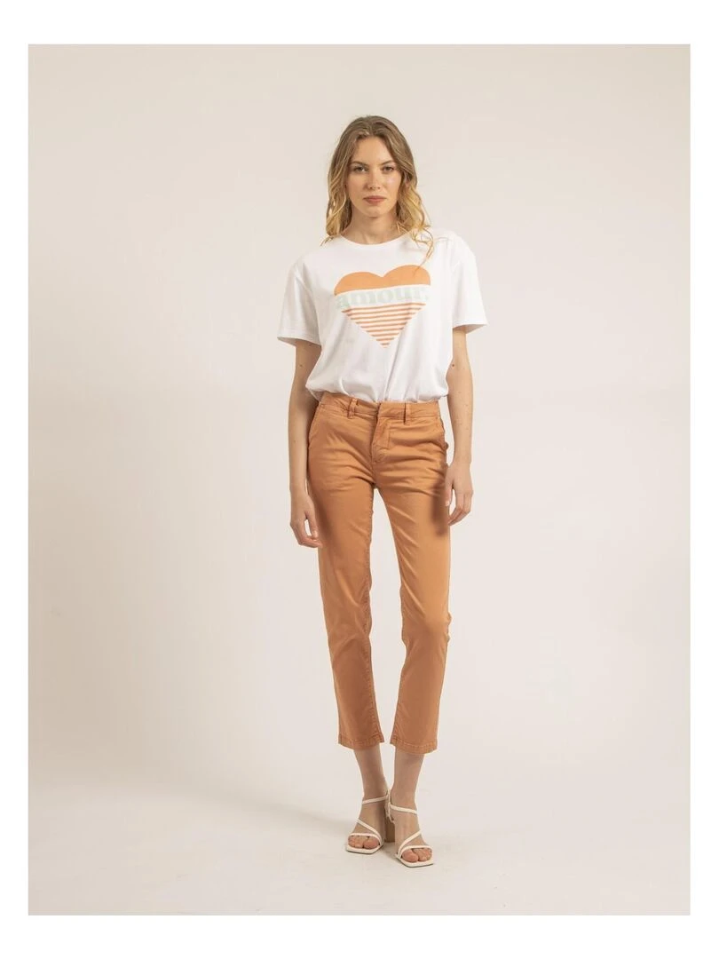 Pantalon chino slim EILYN   Orange