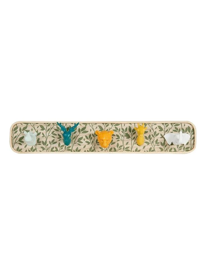 Patère 5 têtes animaux Beige