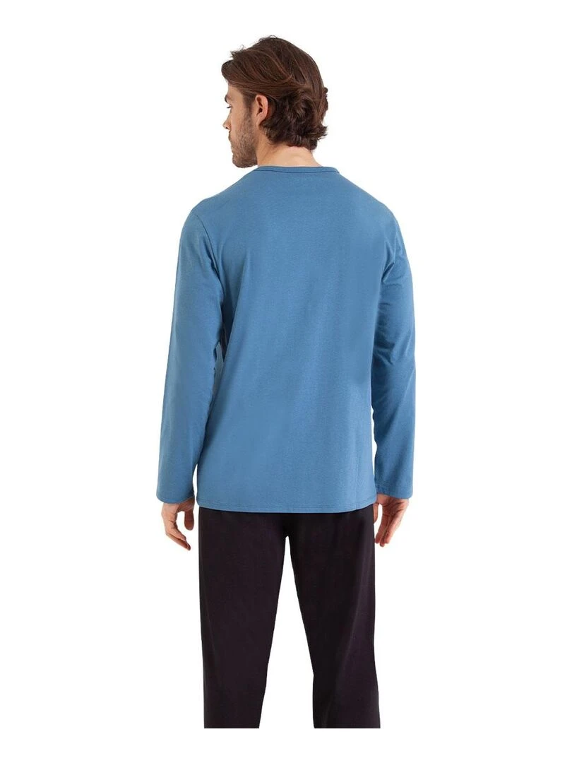Pyjama long homme Ecopack Bleu Noir