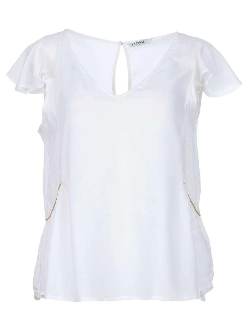 KAPORAL Blouse manches courtes col V BLUEE Blanc