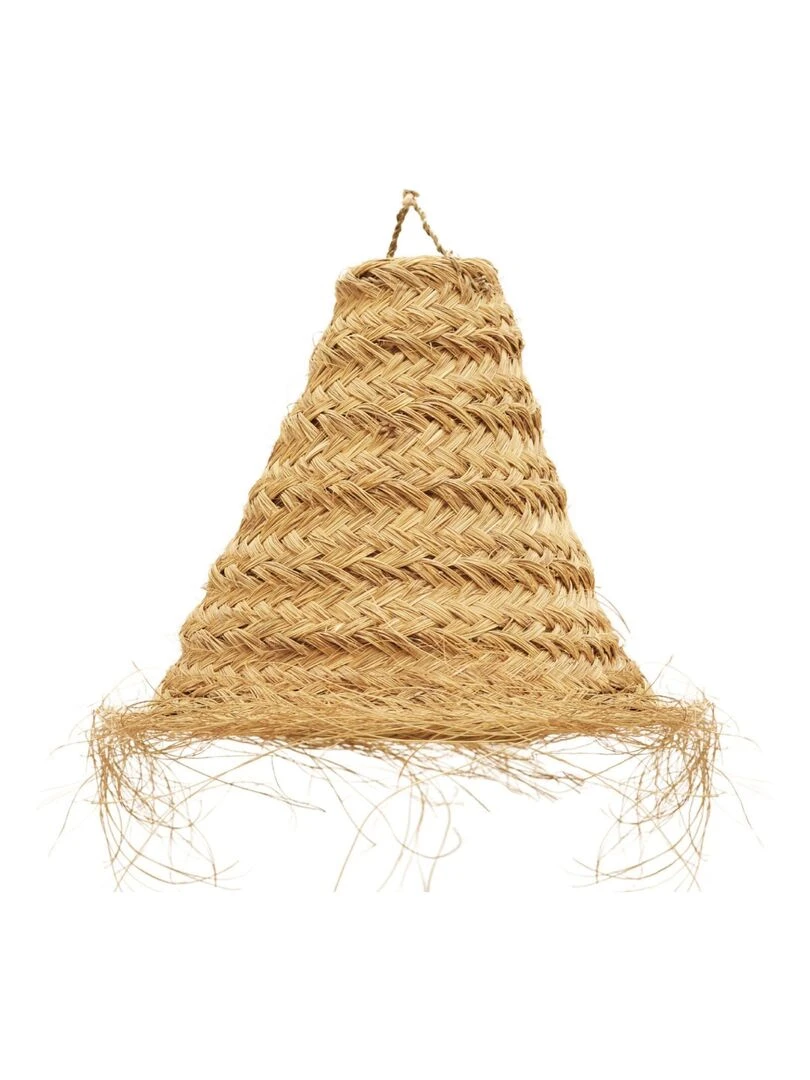 Abat jour cône fibre de palmier Beige
