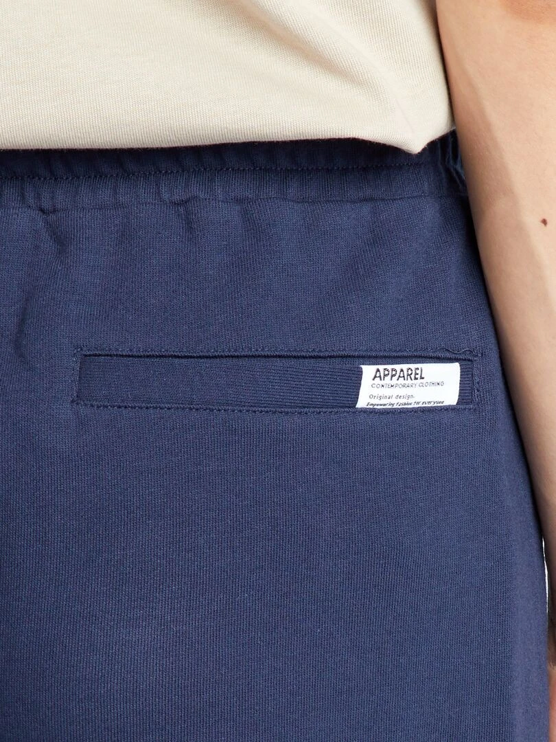 Short en molleton avec poches zippées   Noir