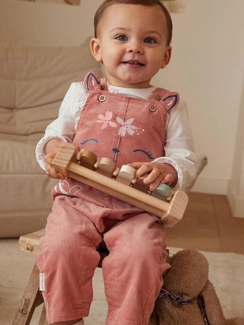 Salopette bébé en velours côtelé Rosa   Rose