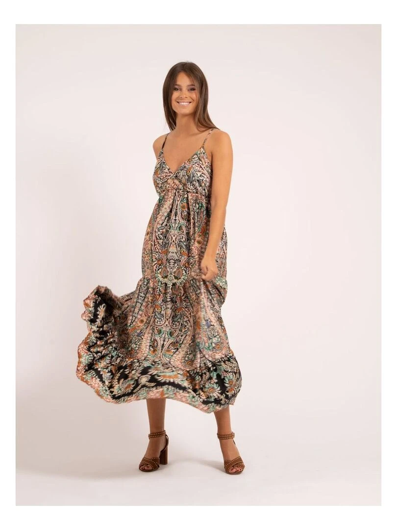 Robe longue motifs IMIRI   Noir
