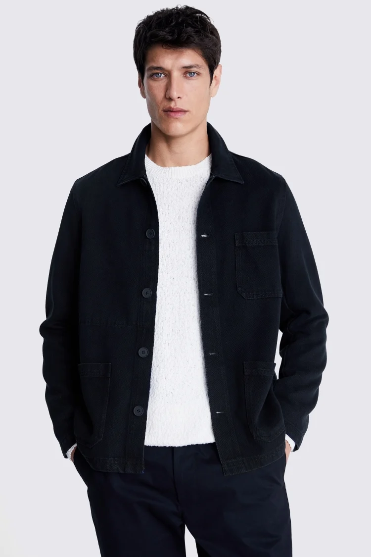 Navy Denim Three Pocket Shacket Buy Online at Moss