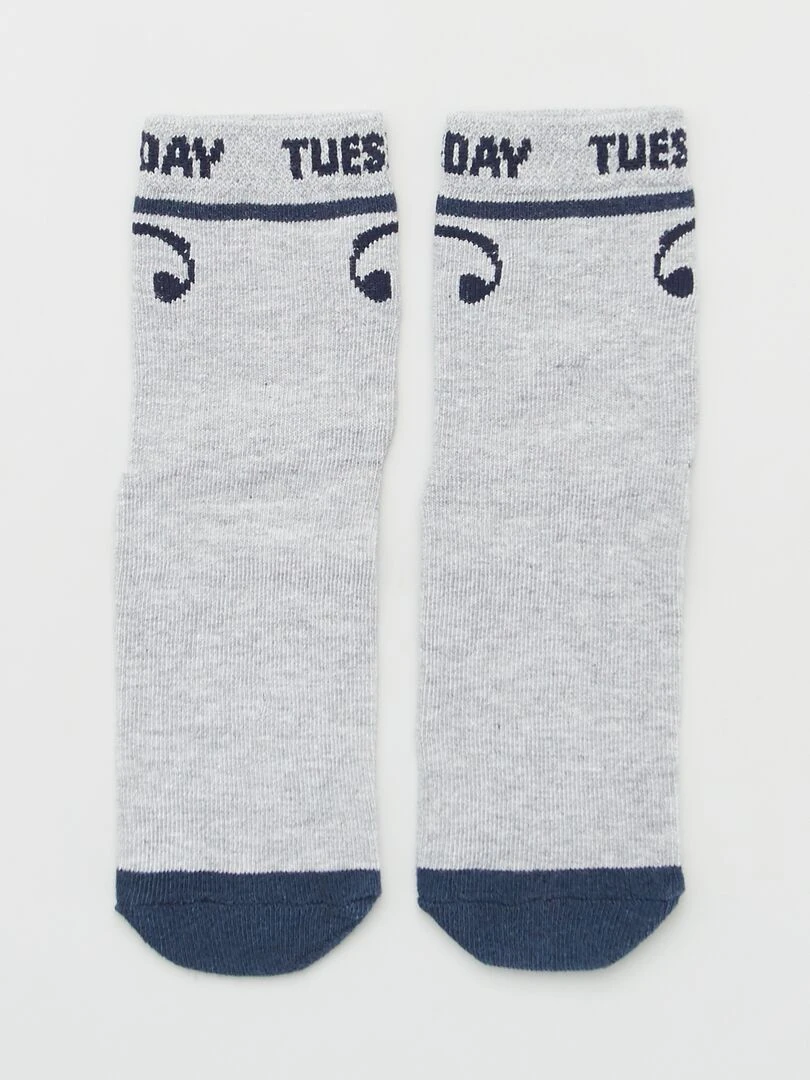 Lot 5 paires de chaussettes 'semainier'   Gris/couleur