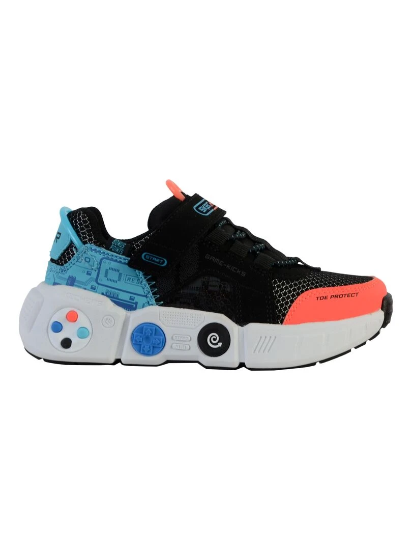 Basket Enfant à Scratch Skechers Gametronix Noir
