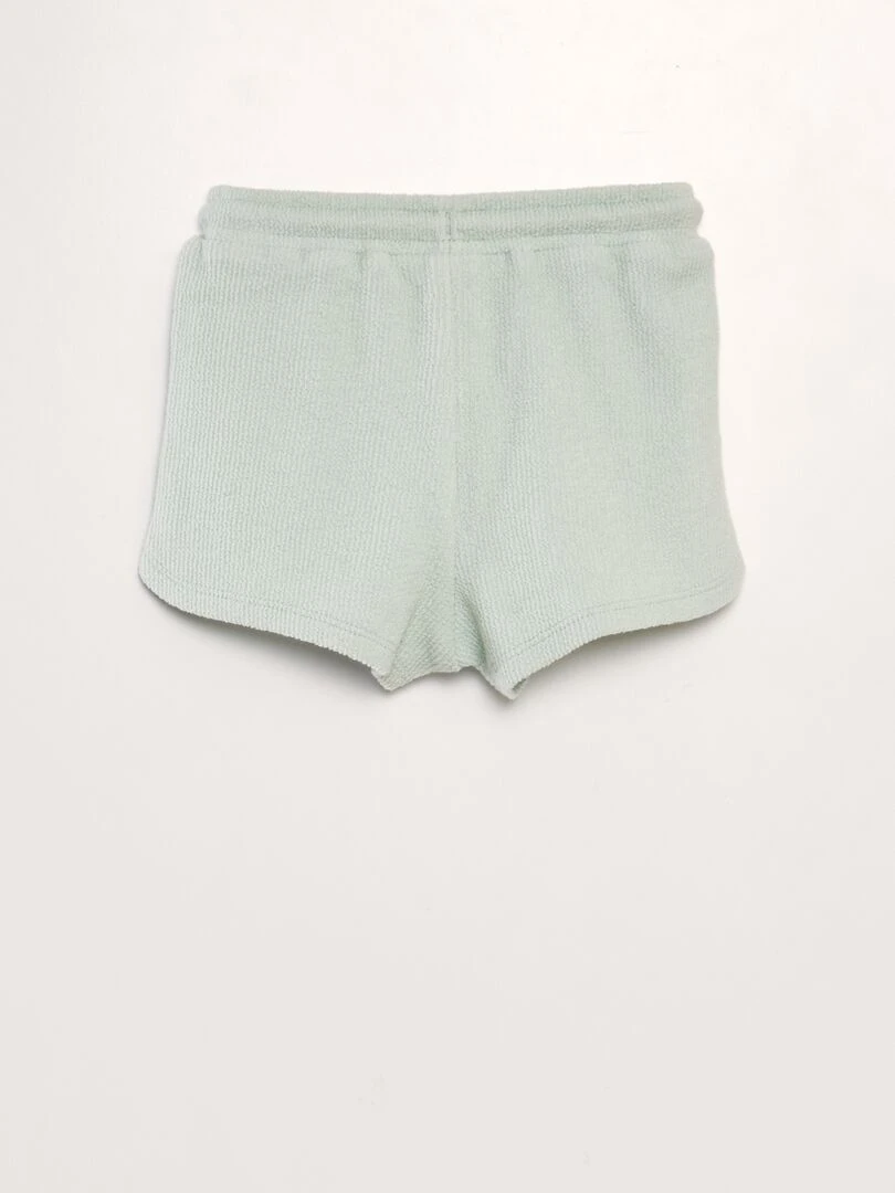 Short uni style matière éponge bleu