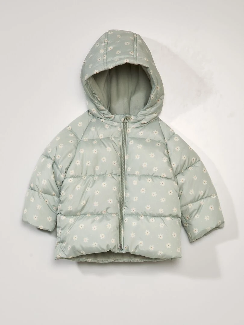 Doudoune à capuche avec imprimé Vert