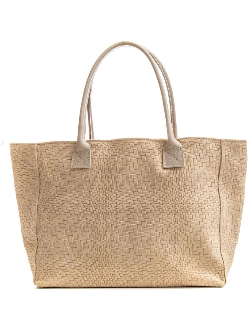 Sac cabas cuir tressé DL HELENE Beige