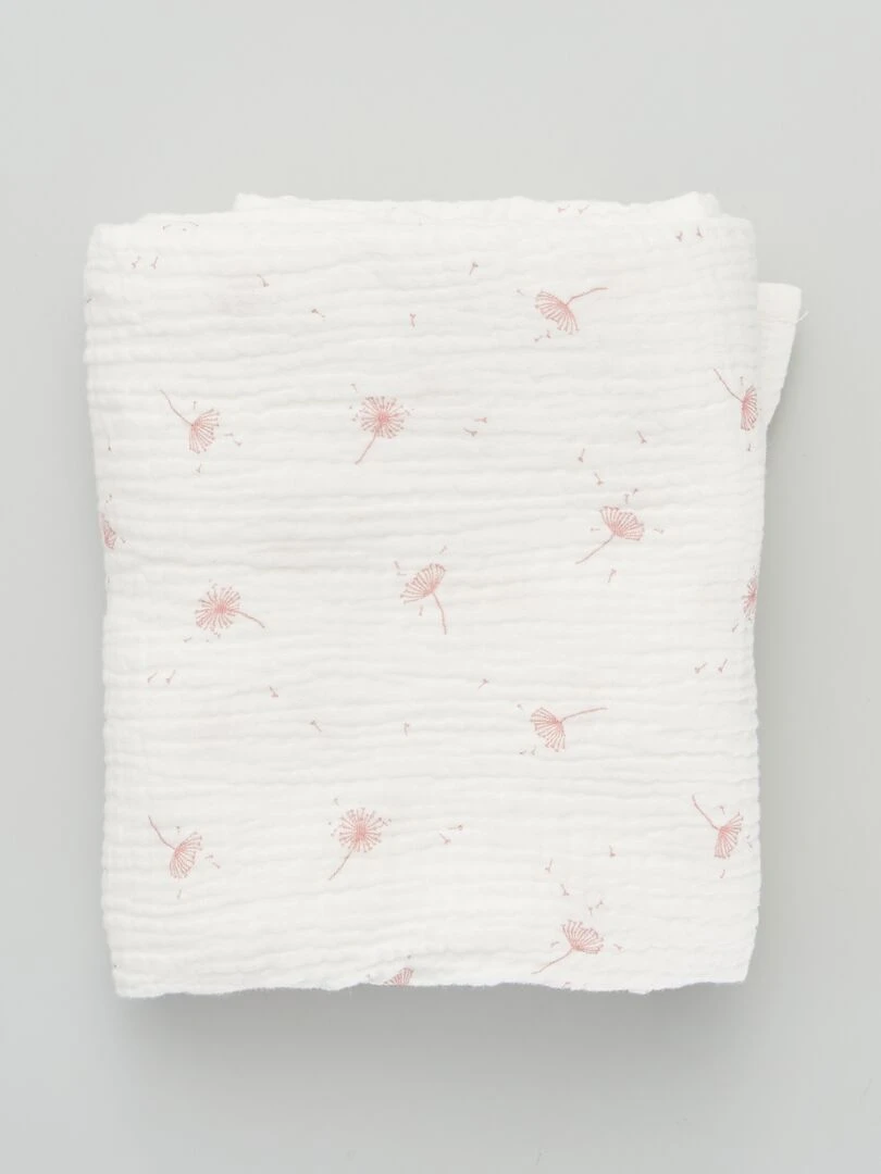 Lange en tissu gaufré   Blanc/rose