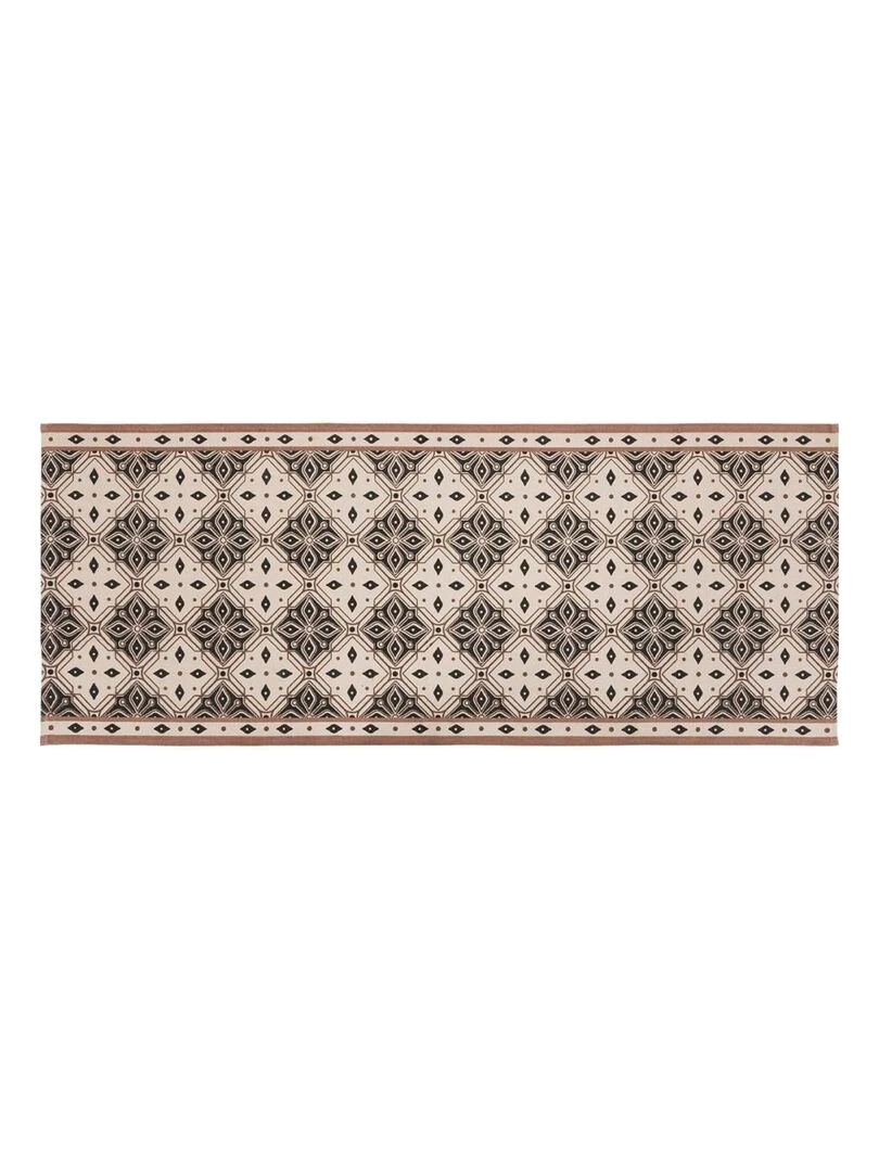 Tapis de couloir antidérapant Mosaïque 80x200 cm Marron