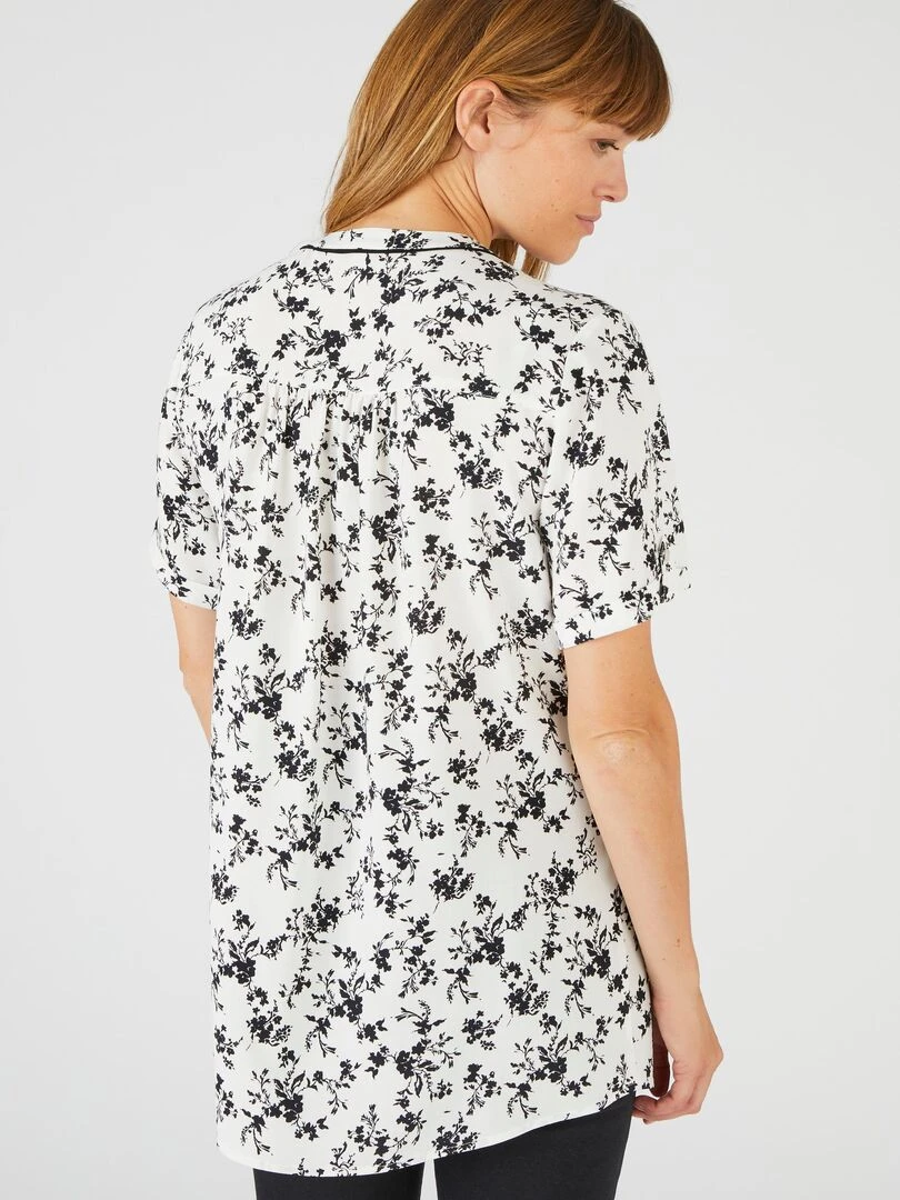 Tunique imprimé floral   Damart   Noir