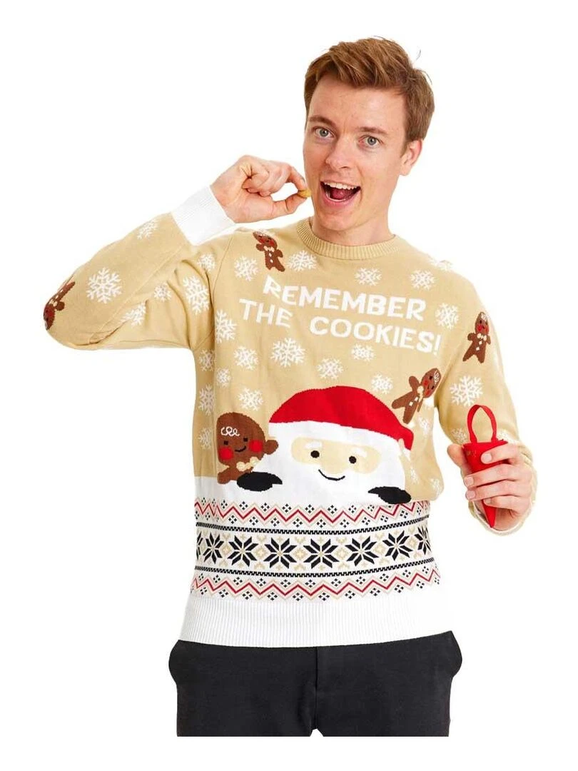 Pull de Noël "Jamais sans Petit Biscuit" 100% coton BIO Noir