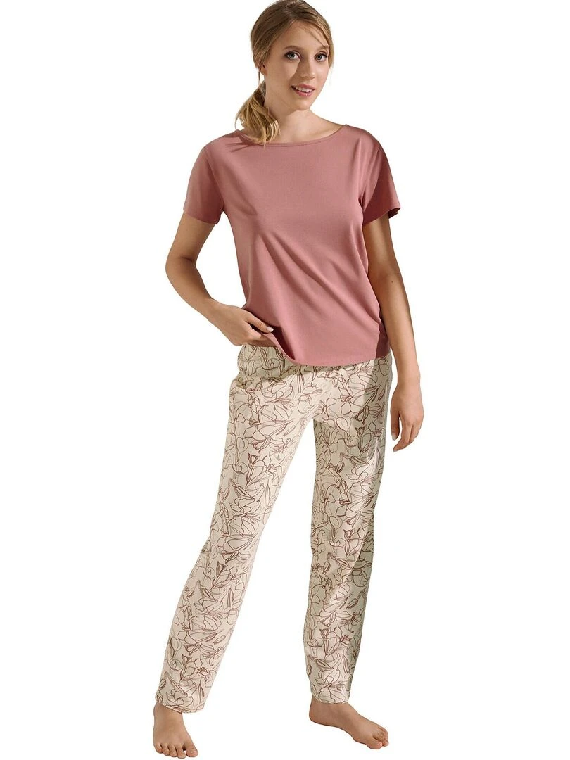 Pyjama pantalon t shirt manches courtes Nina Rose